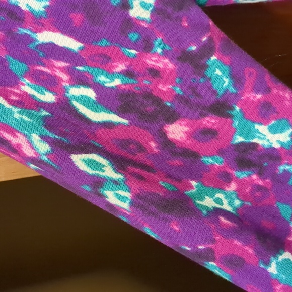 TRADITION* vintage long sleeve button front cardigan tie dye look purple teal L - Picture 9 of 15